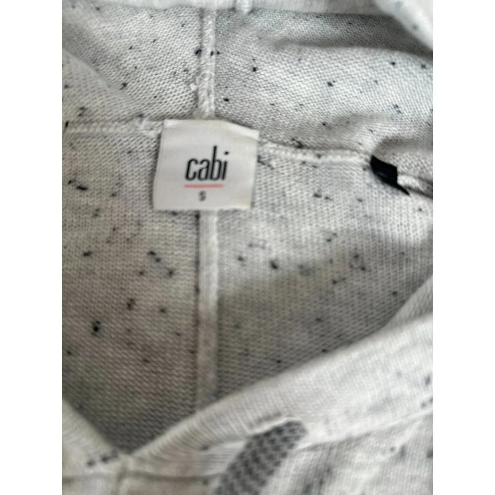 Cabi Small Womens Sweater Hooded Oversized Gray Long Dolman‎ Short Sleeve